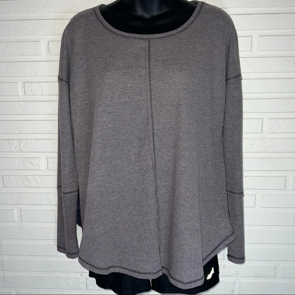 Mystree Anthropologie gray crewneck tie-dye Cotton shirt, Women’s Size Small - Picture 2 of 6